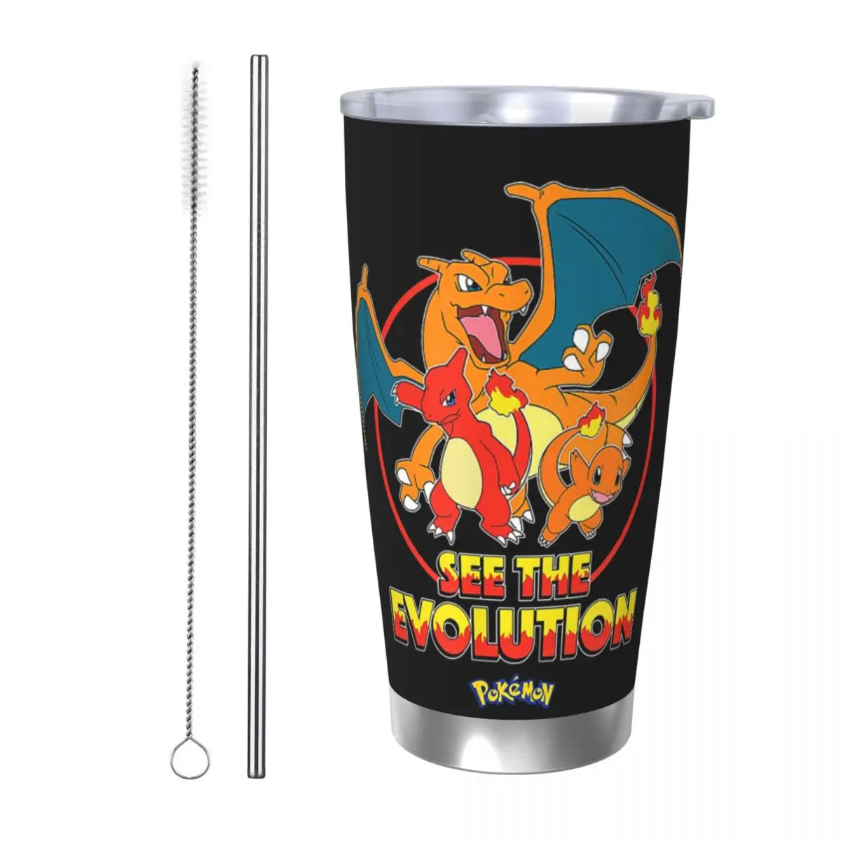 Pikachu Insulated Tumbler with Straw 20oz