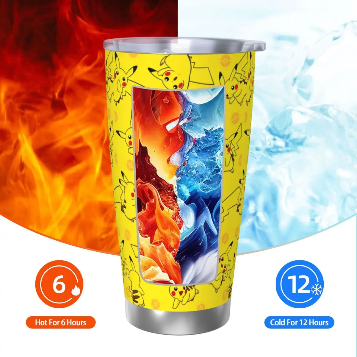 Manga Pokemon Insulated Tumbler with Straws 20oz