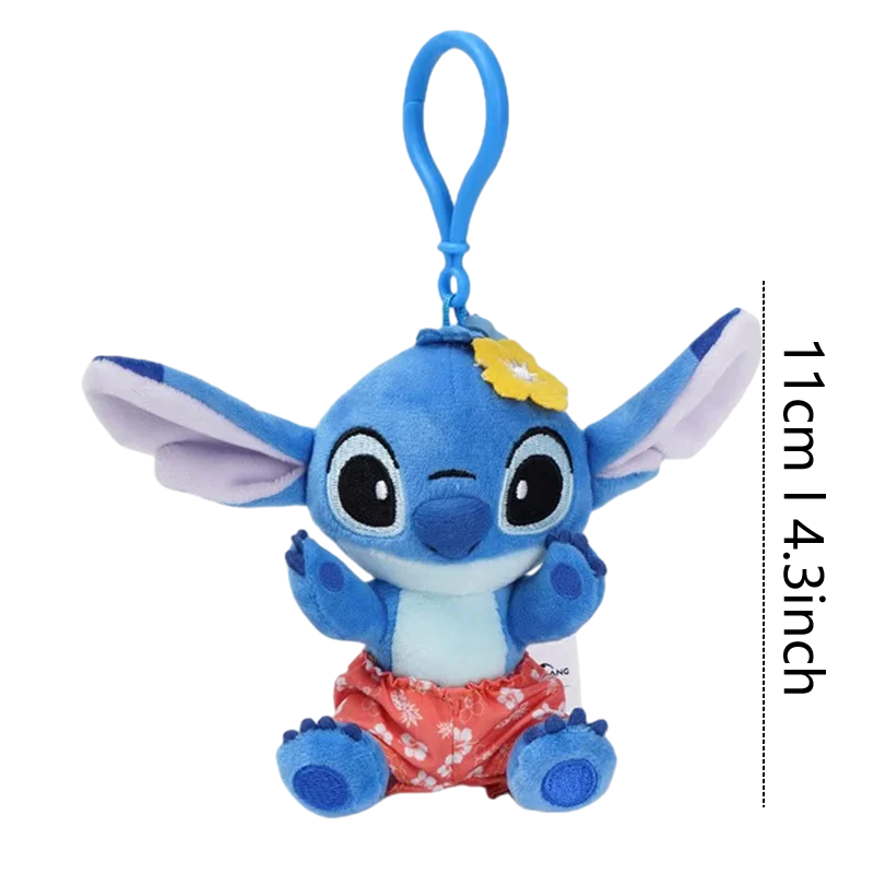 Anime Disney Kawaii Stitch Stuffed Toys Bluely Lilo&Stitch Plush Keychain Dolls Bag Pendant Birthday Party Gift For Kid Boy Girl