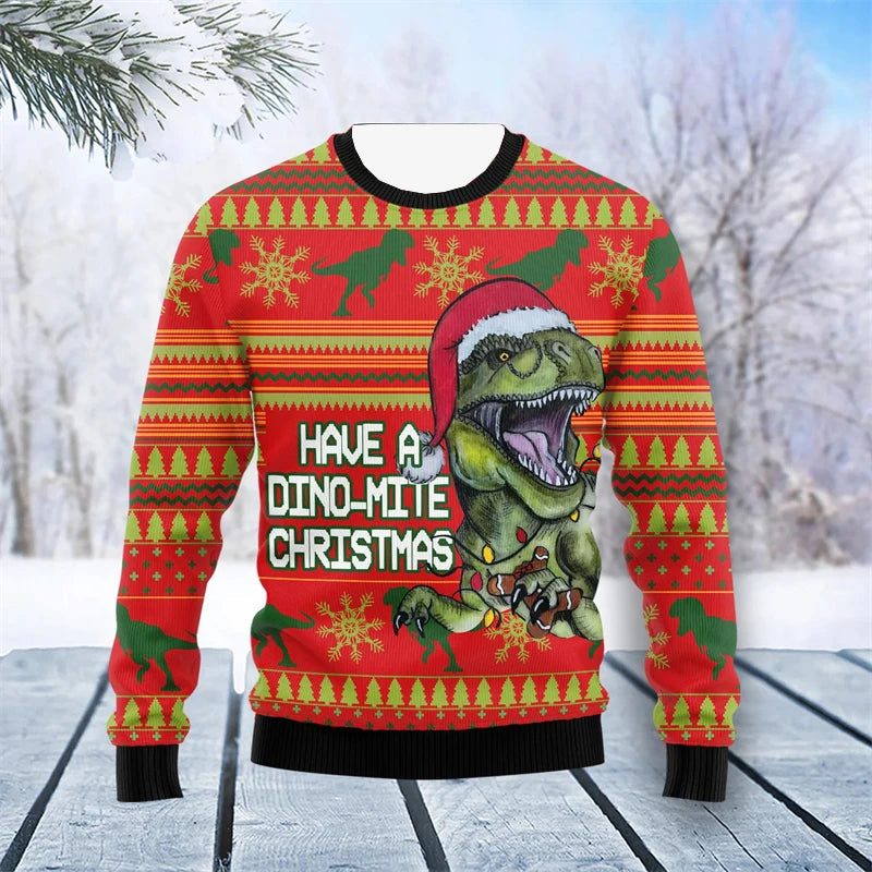 Dinosaur Ugly Christmas Sweater for Men