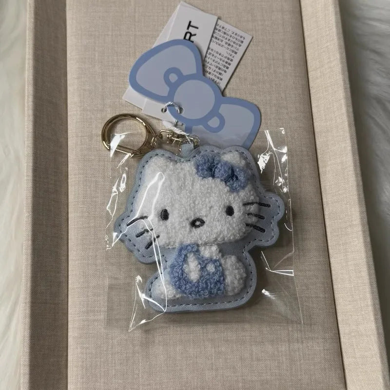 Kawaii Hello Kitty Sky Blue Plush Pendant Keychain