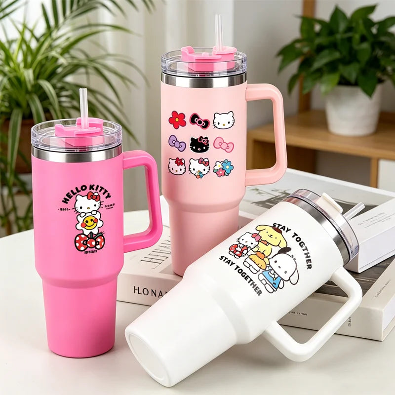 Hello Kitty 1000ml Tumbler with Straw