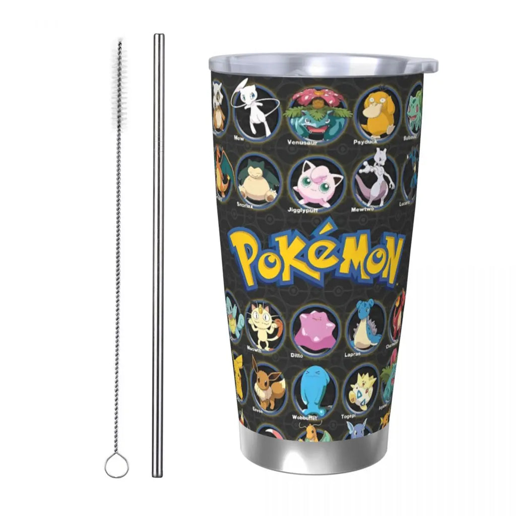 Manga PokeMon Insulated Tumbler with Straws Lid 20oz