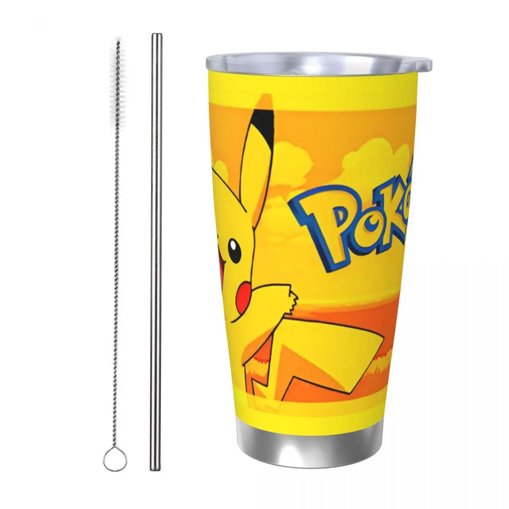Manga PokeMon Insulated Tumbler with Straws Lid 20oz