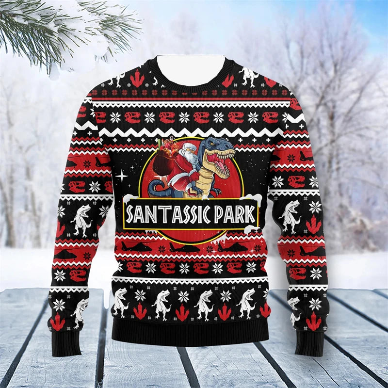Dinosaur Ugly Christmas Sweater for Men