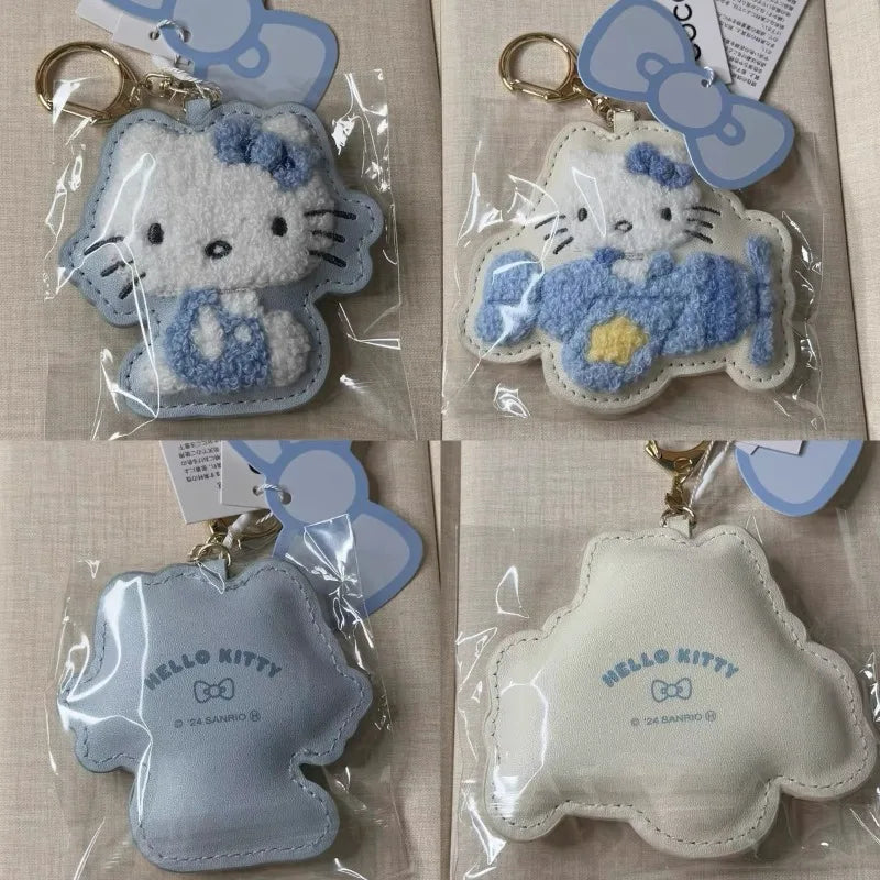 Kawaii Hello Kitty Sky Blue Plush Pendant Keychain