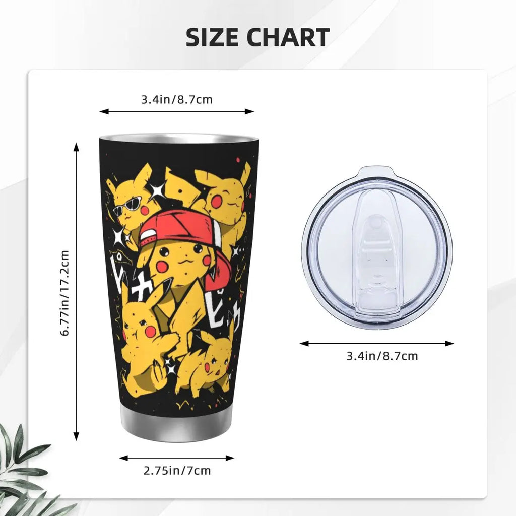 Manga PokeMon Insulated Tumbler with Straws Lid 20oz