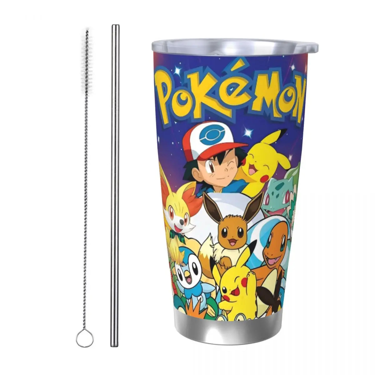 Manga PokeMon Insulated Tumbler with Straws Lid 20oz
