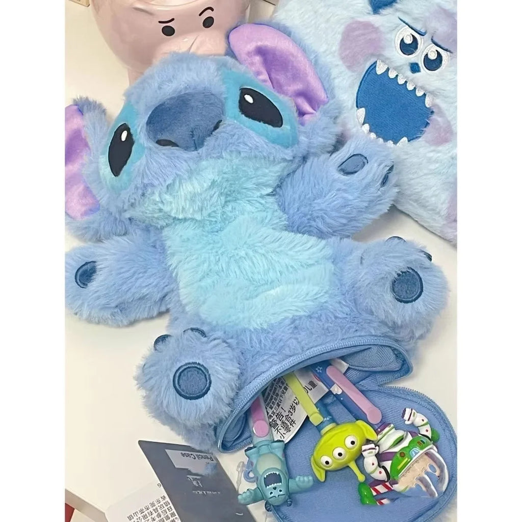 Stitch Plush Cute Pencil Case Disney Anime Kawaii Pen Bag Kids School Home Stationery Box Lilo & Stitch Plush Bags Kids Gift Toy